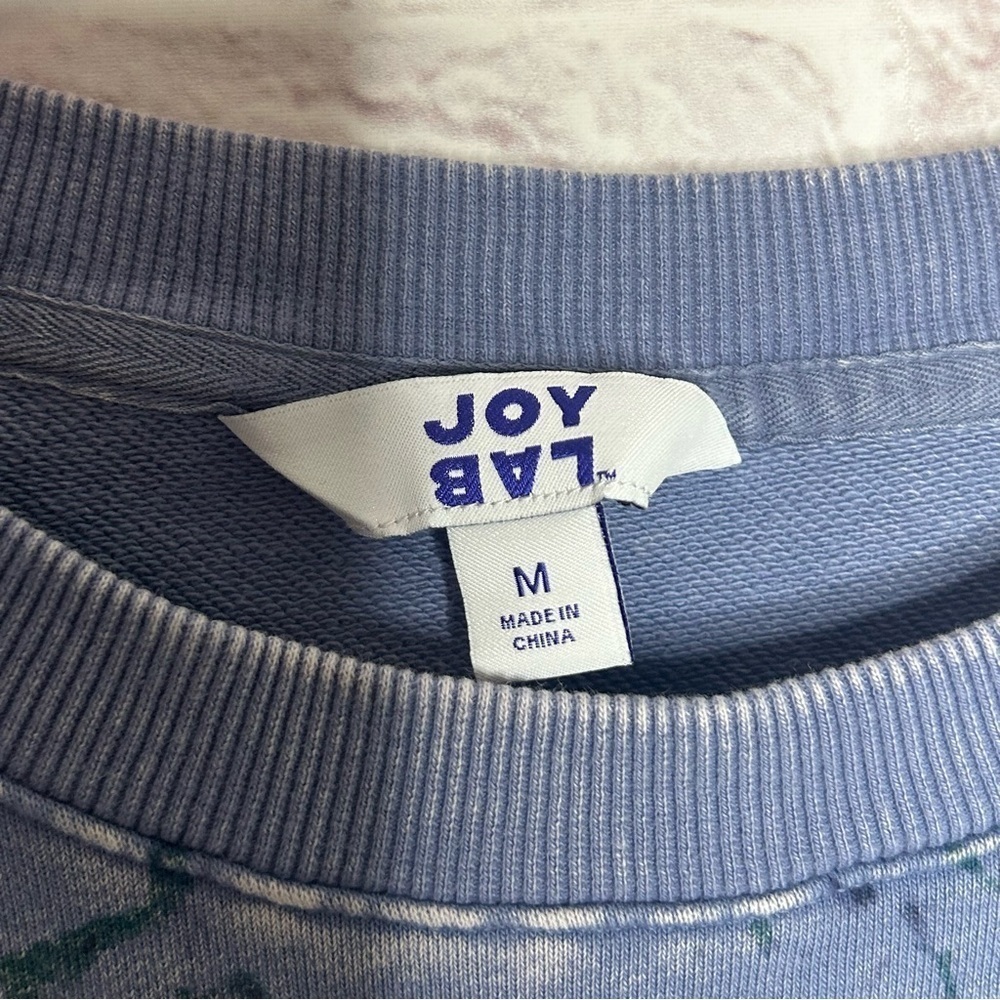 JoyLab Women's Blue Marble Print Relaxed Fit Sweatshirt - Picture 9 of 12